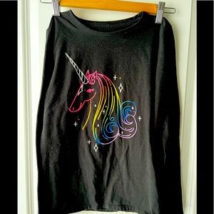 Girls long-sleeve unicorn t shirt